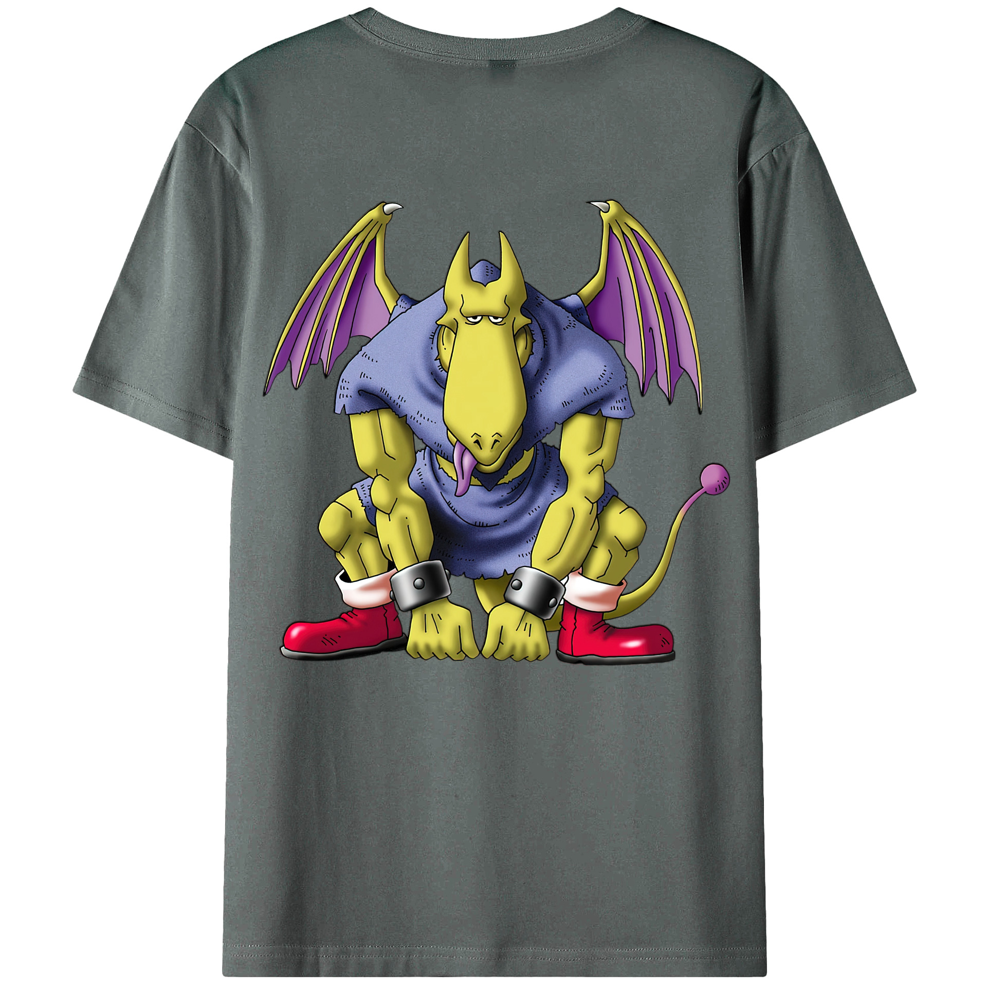 （画像用） ドラゴンクエスト Doragon Kuesuto Dragon Quest 綿100％ メンズ半袖Tシャツ（バックプリント） 通気性